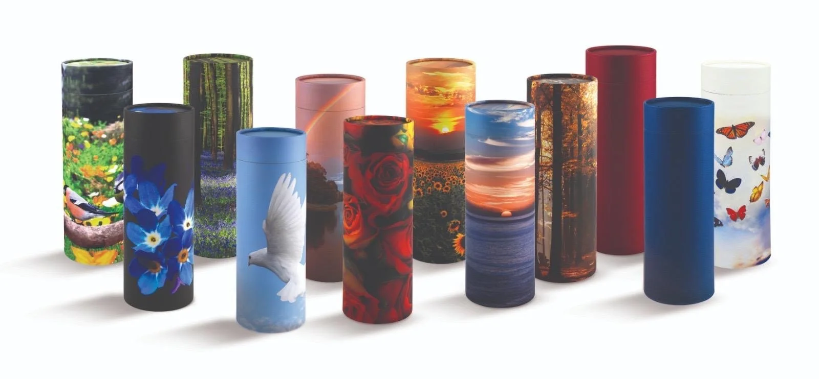 Vibrant patterned ashes scattering tubes for eco-friendly scatterings